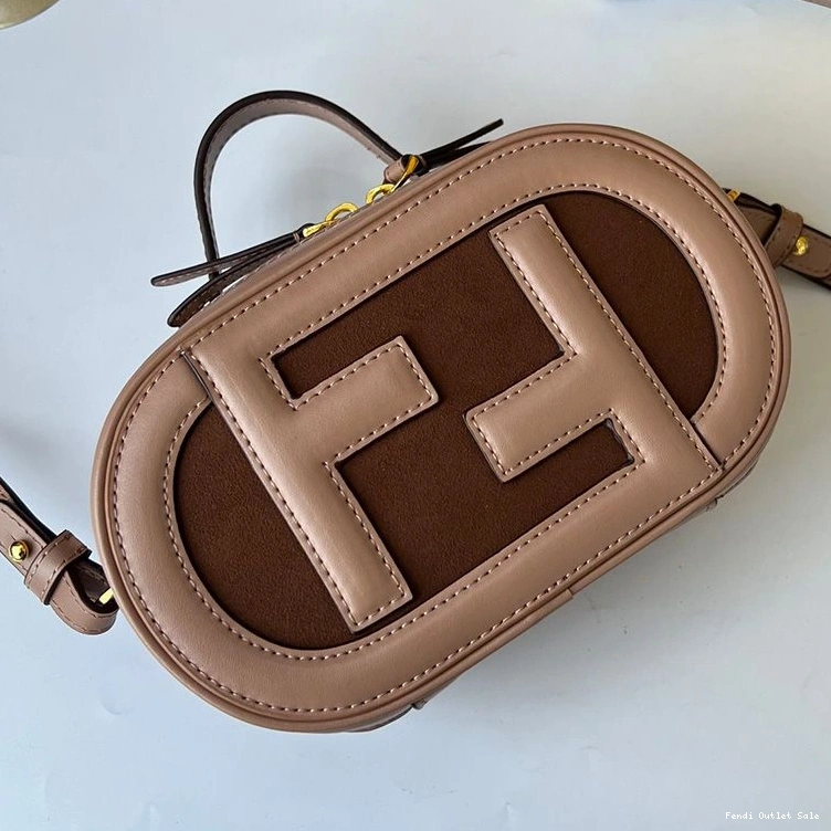 Cheap Camera Case Fendi Leather Grey Mini O'Lock Calf In 0731